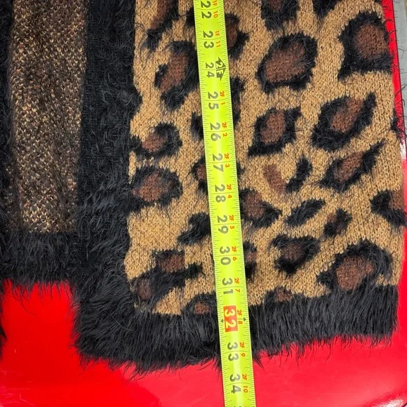 Lord & Taylor leopard print long open front cardigan, small - Picture 6 of 10